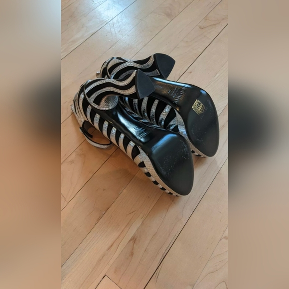 Rodarte "Zebra" Heels Black Silver Size 40 - Picture 6 of 10